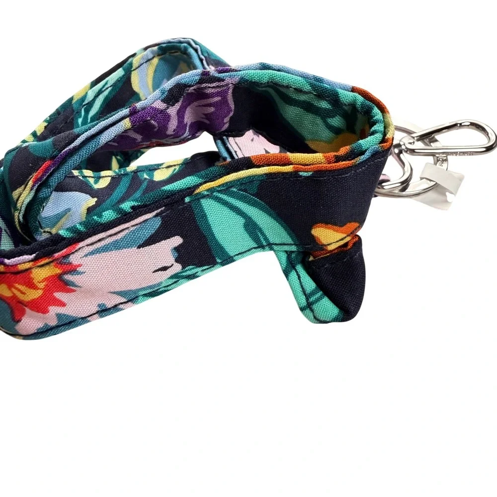 Vera Bradley Wide Lanyard Happy Blooms Floral Key Botanical Tropical Floral Gift